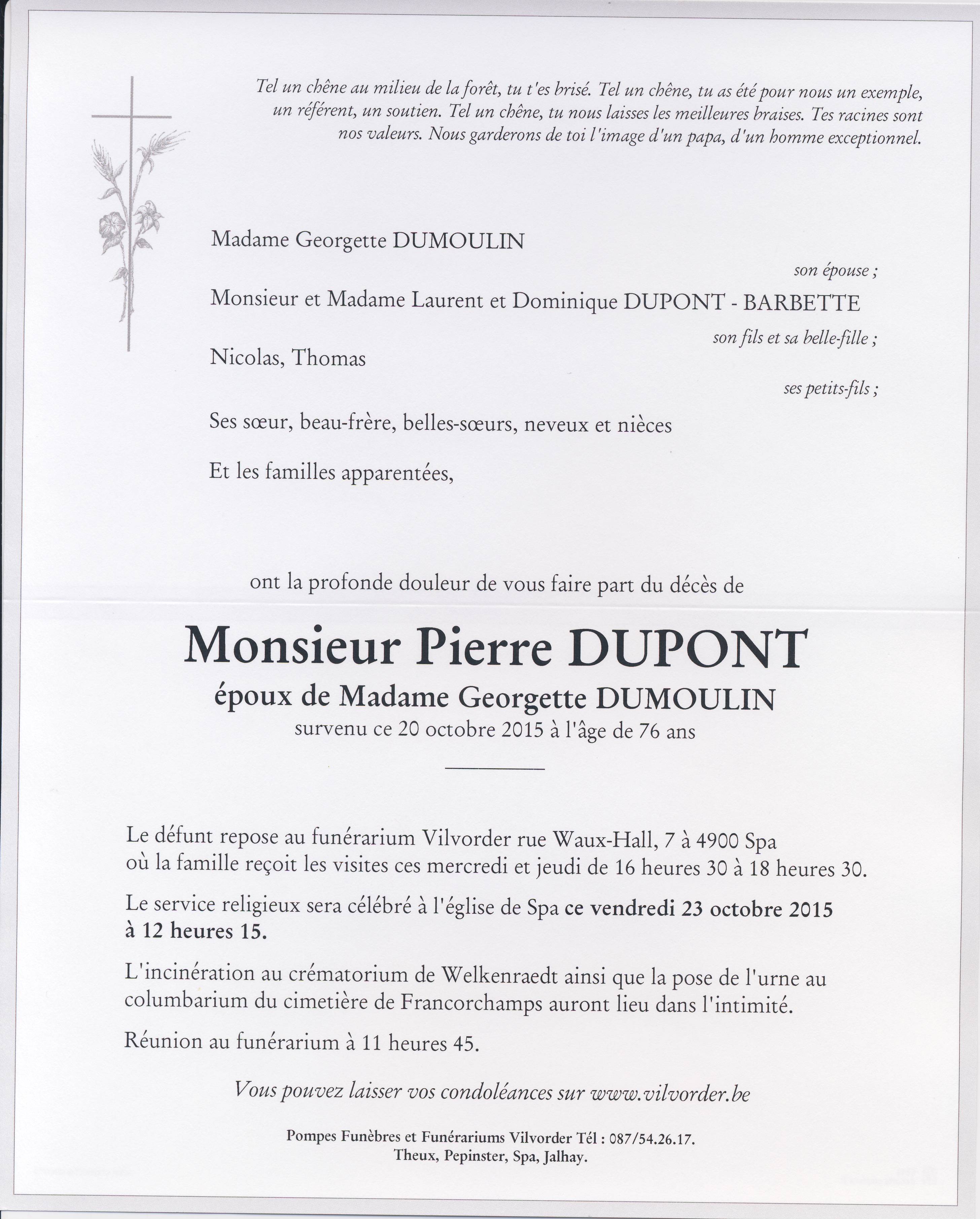 Pierre DUPONT Vilvorder